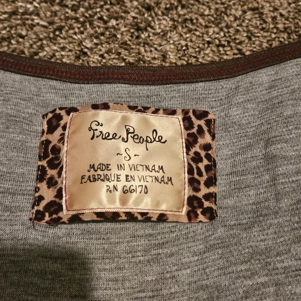 Free People Vintage Y2K Babydoll Top Size S Brown Square Neck Boho Earthy Grunge